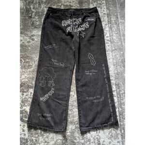 Homme + Femme Yearbook Denim Jeans 1988, Black Oversized Size 38 - New With Tags